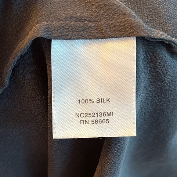 Nordstrom Collection Silk Shell Collared Tank Charcoal Grey Small - Picture 9 of 11